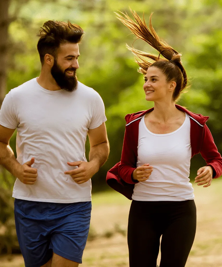 Younger couple staying active